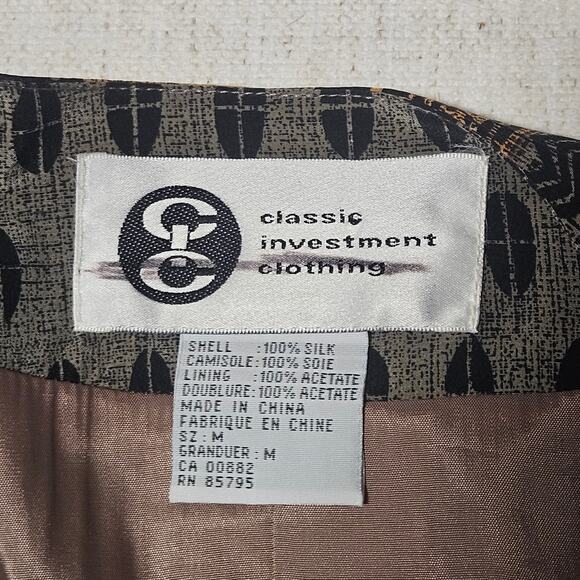 Vtg Silk Jacket Medium Black Tribal Bohemian Long Blazer Deadstock 80s Office - Picture 3 of 9